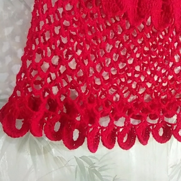 Hand made crochet! Red lace bolero - Picture 4 of 7